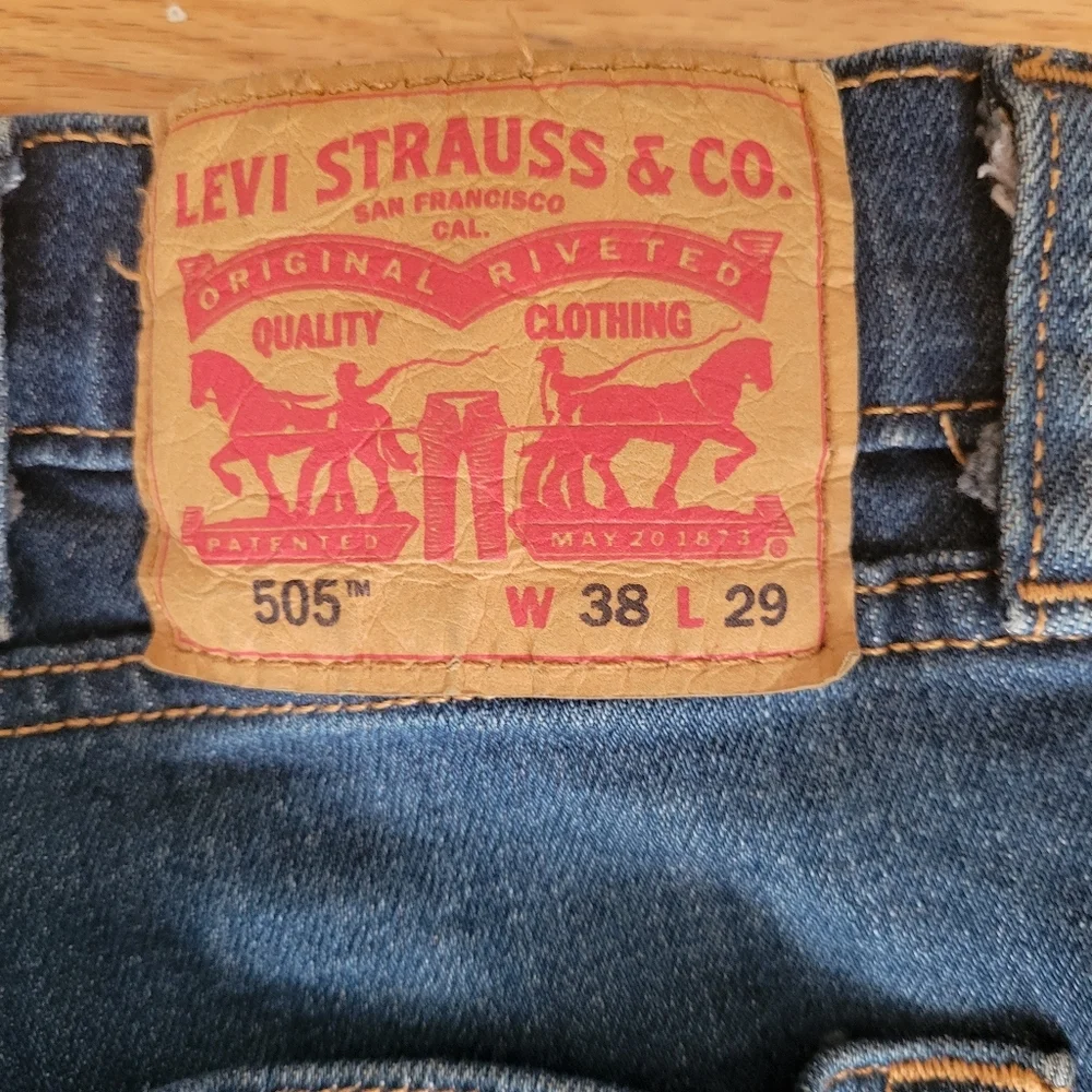 Levi's 505‎ Mens Blue Straight Leg Denim Jeans Size 38x29